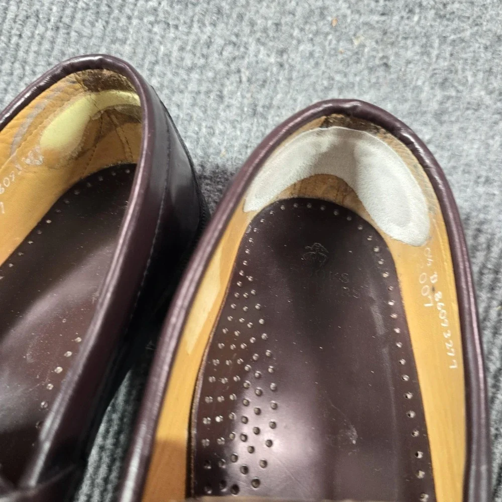 VTG Brooks Brothers Shoes Men Size 10.5 D Red Leather Slip On Dress Loafers USA